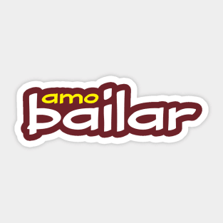 Amo Bailar Yellow White by PK.digart Sticker